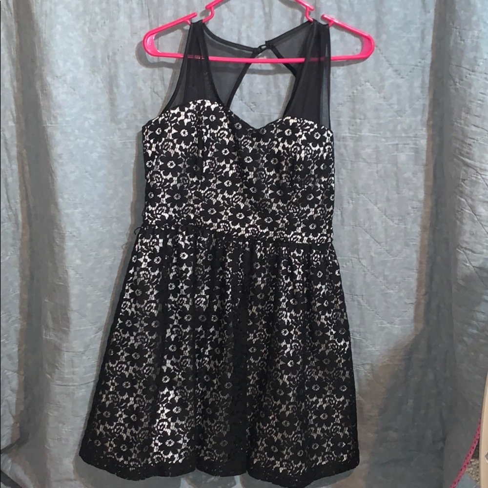 Black Flower Lace Dress